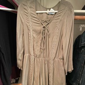 Taupe long sleeve dress